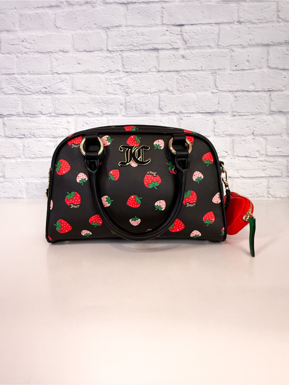 Juicy Couture Sweet N Juicy Bowler Bag Strawberry Print Satchel